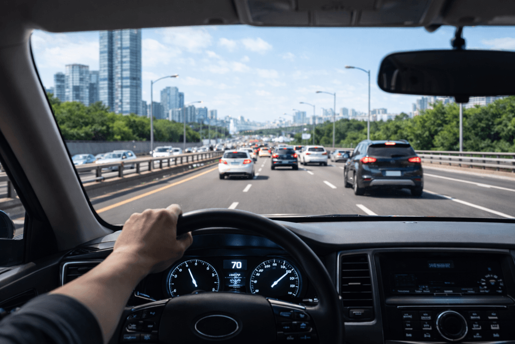 전국 출발 서울 도착 장거리 대리운전 운행 장면