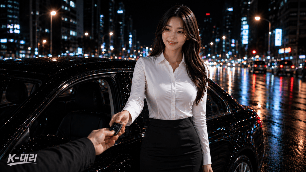 천안 대리운전 이용 시 차량 키 전달 장면