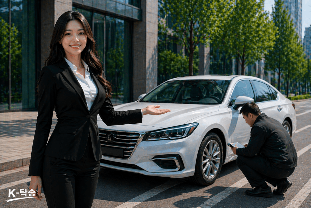 승용차탁송 로드탁송 방식 차량 이동 서비스 장면