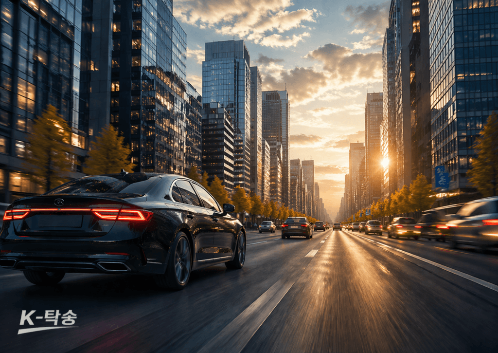 신차탁송 차량 이동 서비스 진행 장면