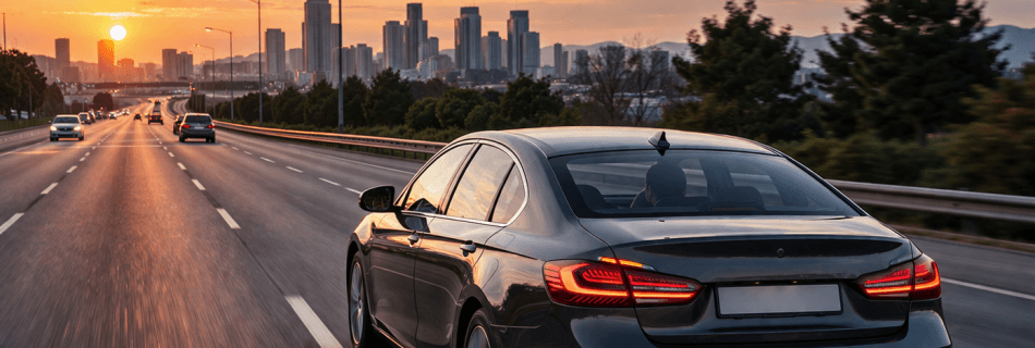 자동차탁송 차량 이동 서비스 도로 주행 장면